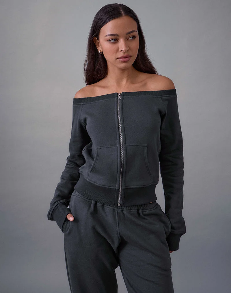 Airazo Bardot Pullover in Beluga-Grau