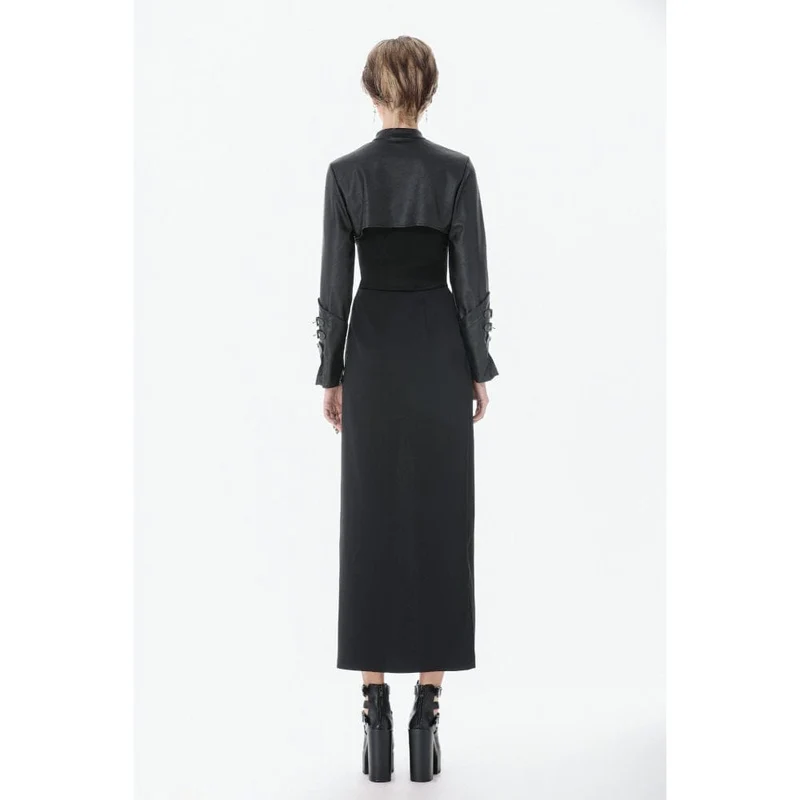 Punk-Cape für Damen mit Schnallenverschluss und Reißverschluss