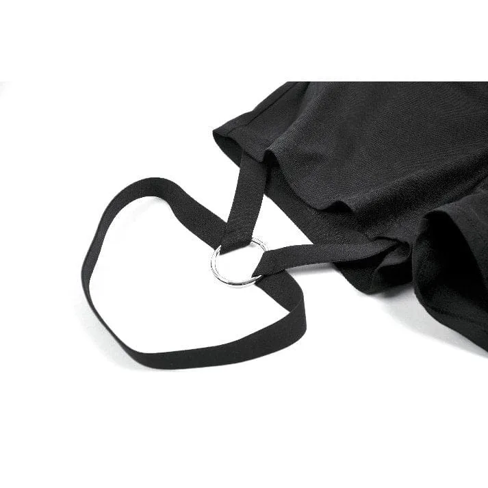Punk-Shorts für Damen mit großer Tasche und Reißverschluss sowie Beingurt