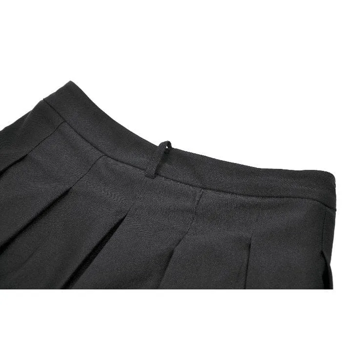 Punk-Mesh-Shorts für Damen mit Falten und Beingurt