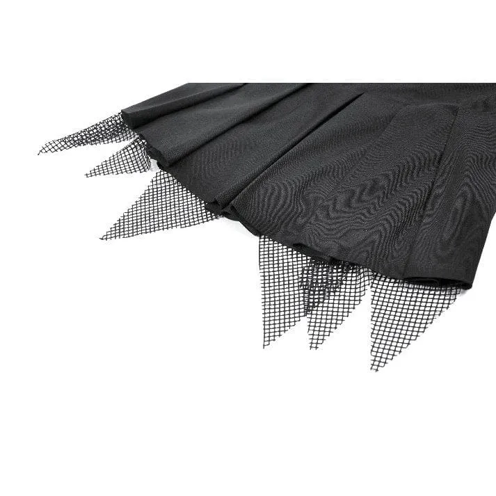 Punk-Mesh-Shorts für Damen mit Falten und Beingurt