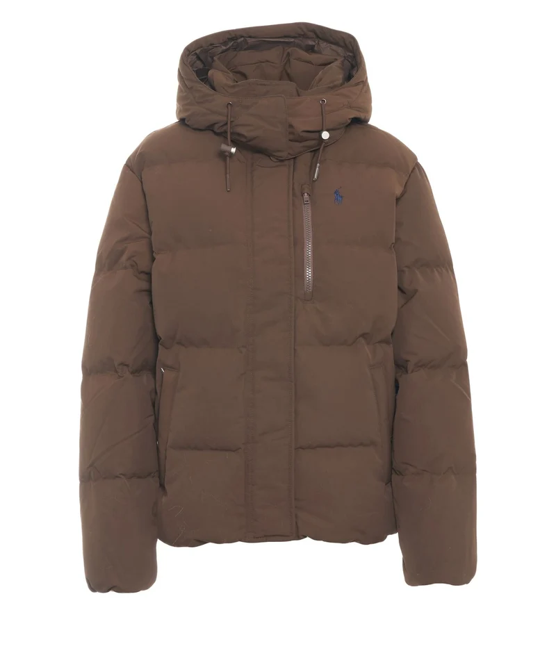 Puffer jacket con logo ricamato