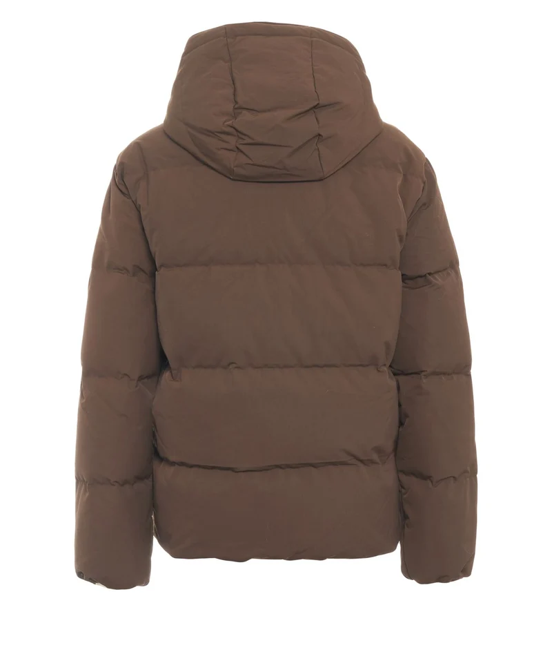 Puffer jacket con logo ricamato