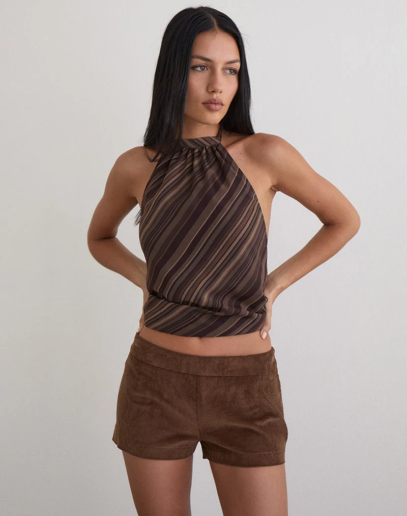 Blazira Shorts aus Wal-Cord in Braun