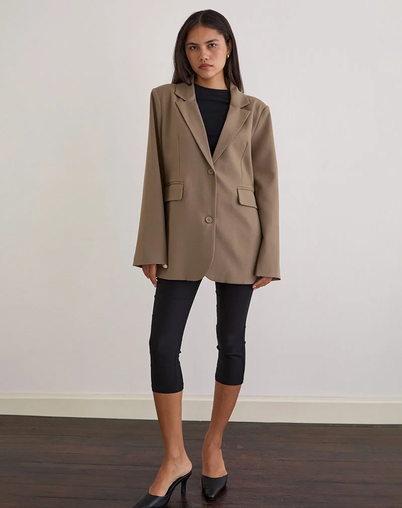Maiwa Blazer in strukturiertem Schnitt, beige