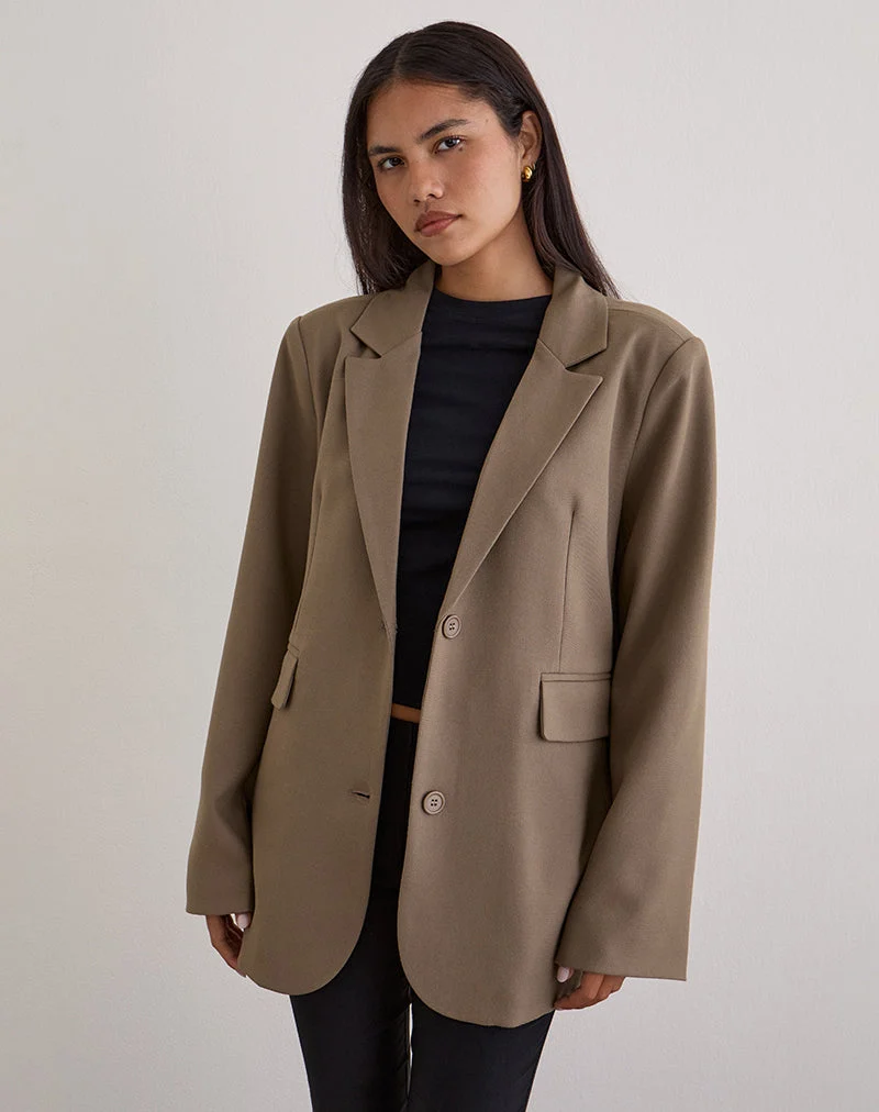 Maiwa Blazer in strukturiertem Schnitt, beige
