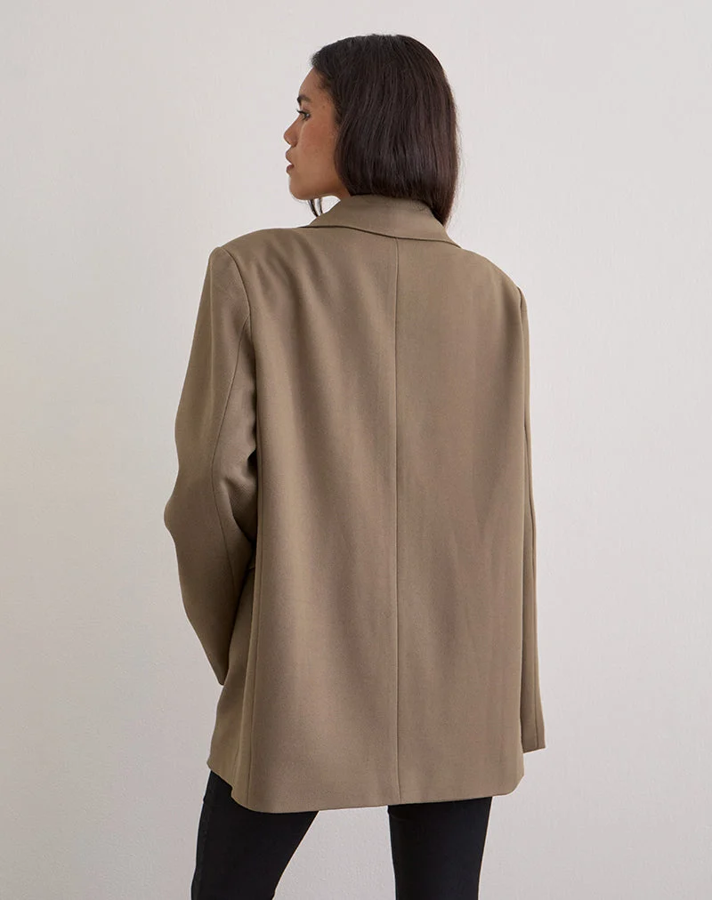 Maiwa Blazer in strukturiertem Schnitt, beige