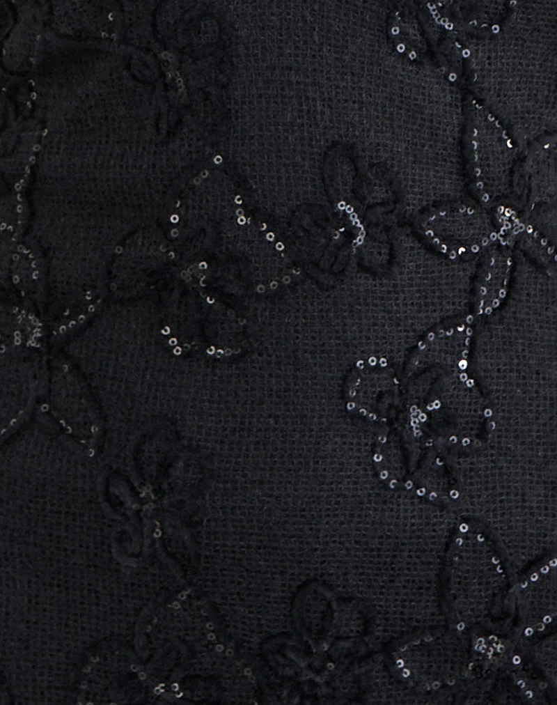 Codami Minikleid aus Paillettenstrick in Schwarz