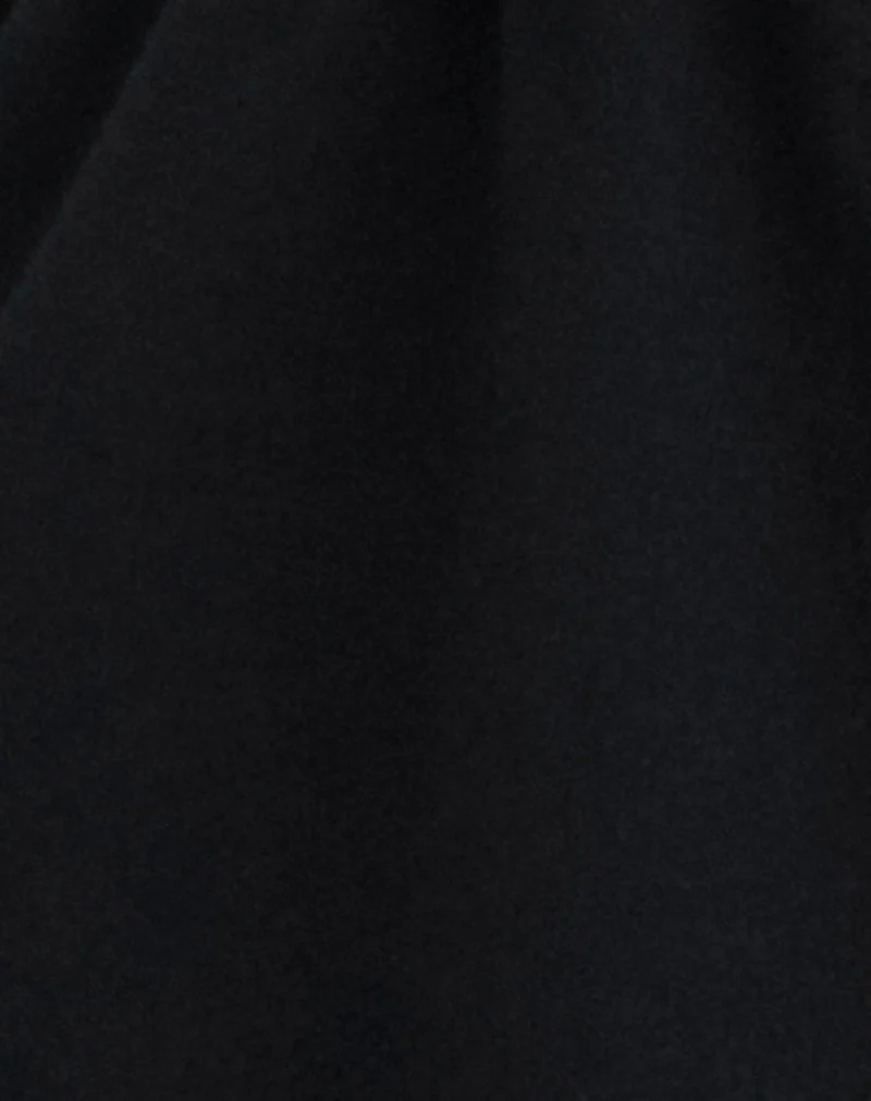 Ylva Neckholder-Top mit Schleife vorne aus Rayon-Jersey, schwarz