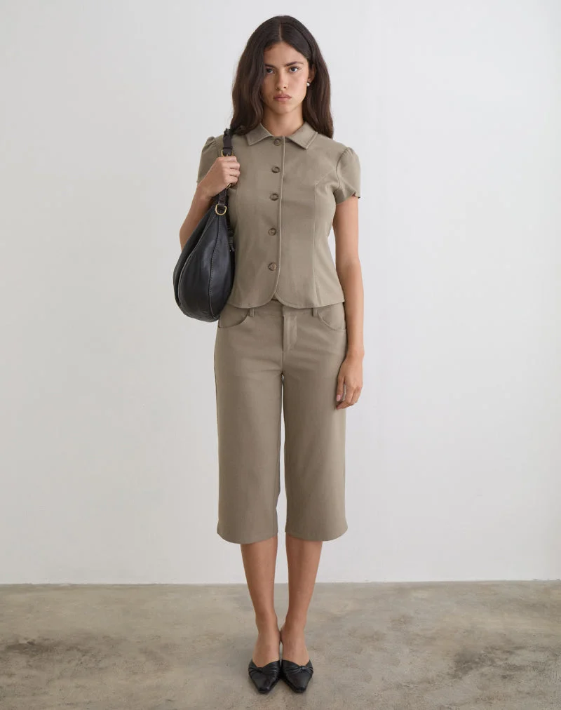 Maorah Bluse in Tailoring Light Taupe