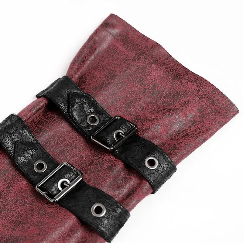 Herren-Kapuzenjacke im Punk-Stil mit Nietenschnalle, rot
