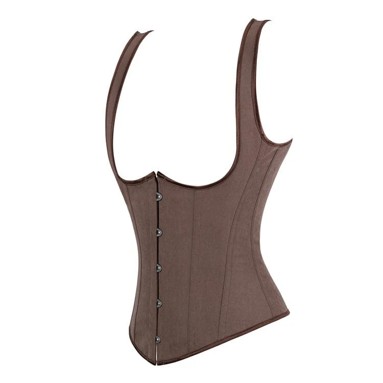 Gothic-Unterbrustkorsett für Damen, einfarbig, zum Schnüren