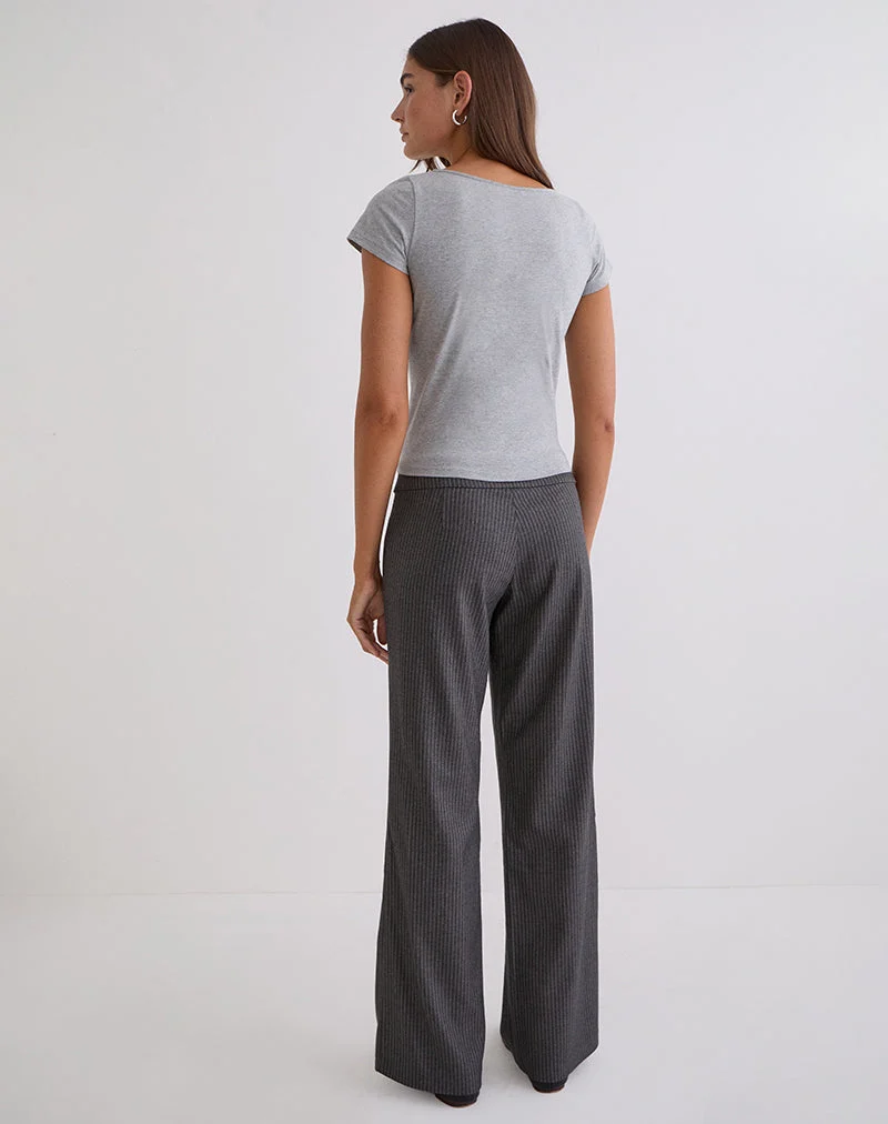 Tova Tie Tailoring Hose in Nadelstreifen grau