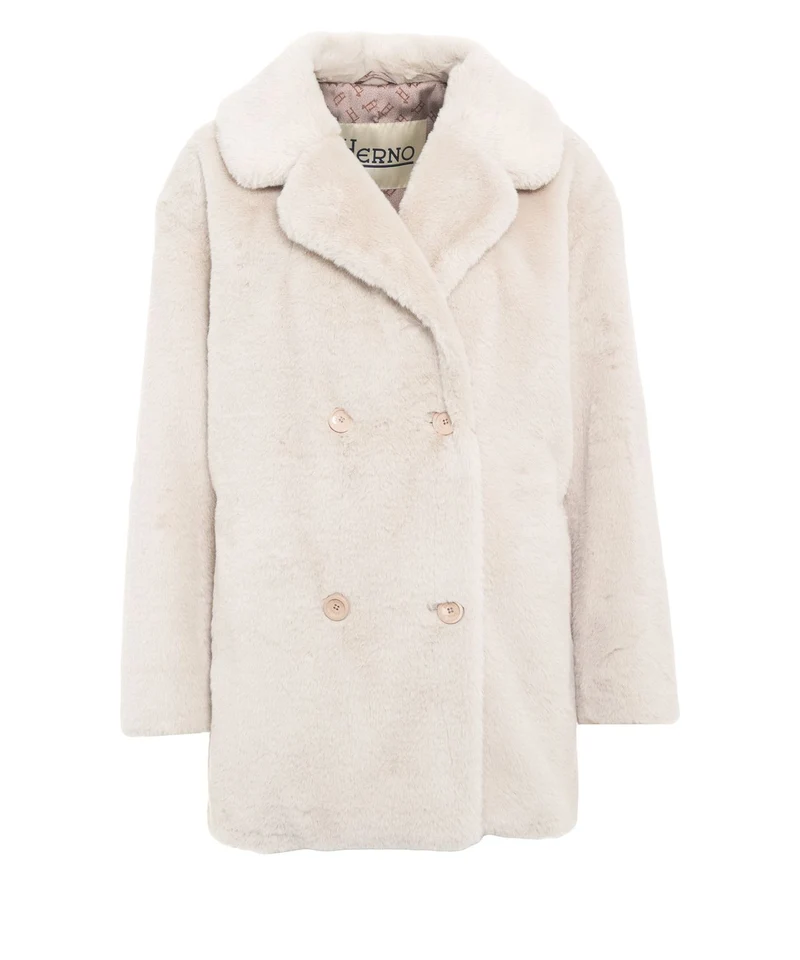 Cappotto corto in pelliccia sintetica