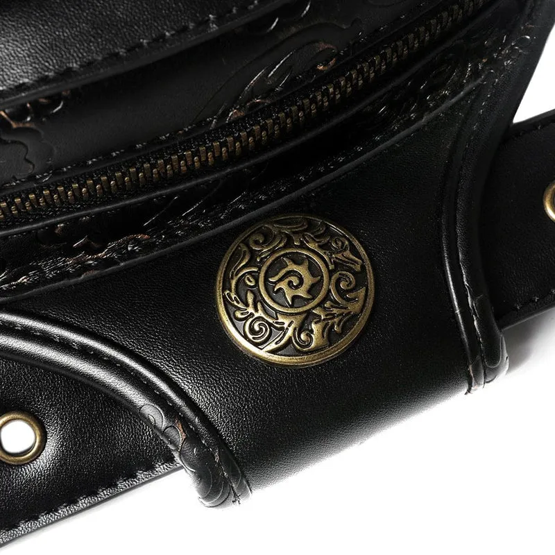 Unisex-Gürteltasche mit gotischem Reliefnietenmuster