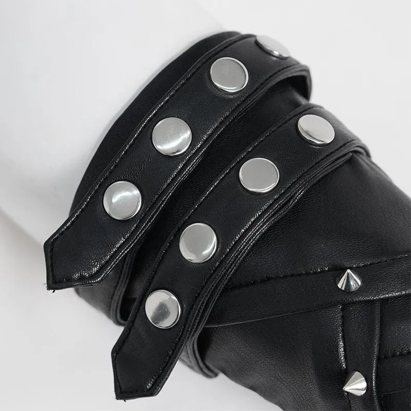 Punk-Nieten-Fingerlose Handschuhe für Herren