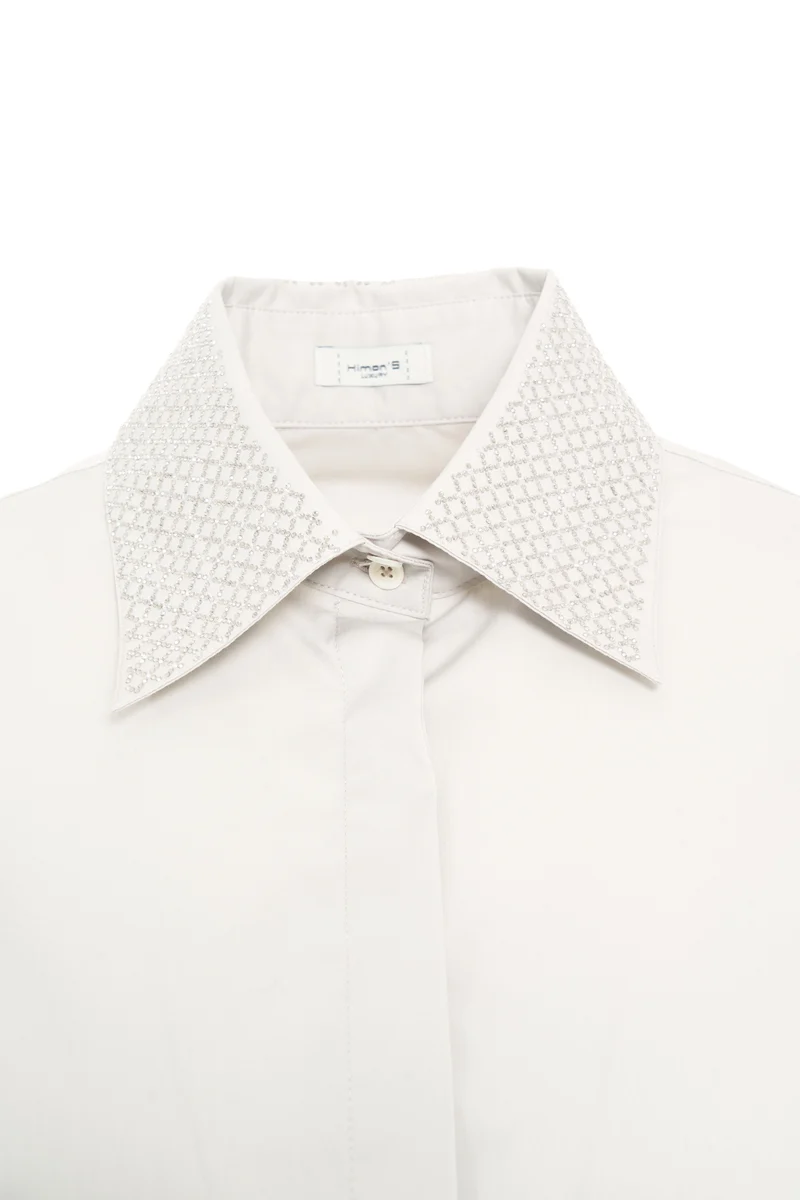 Camicia con applicazione di strass