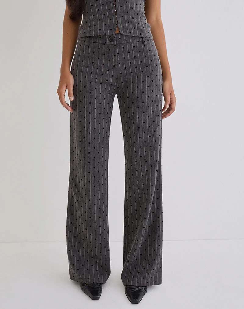 Tatina Hose in Anthrazit mit Polka-Nadelstreifen