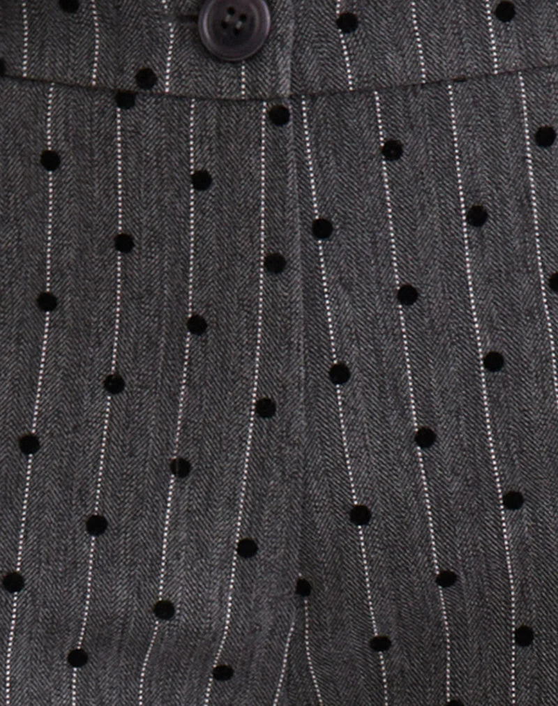 Tatina Hose in Anthrazit mit Polka-Nadelstreifen