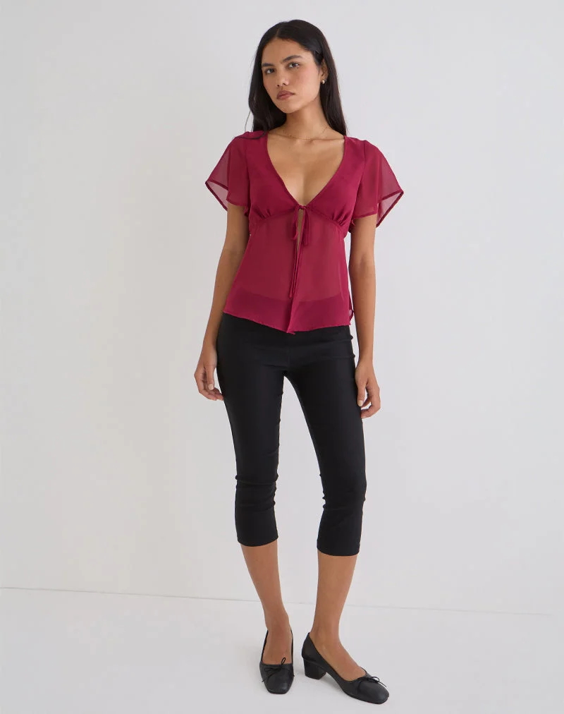 Kota Chiffonbluse in Burgunderrot