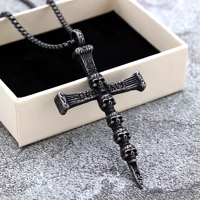 Gothic-Totenkopf-Halskette für Herren