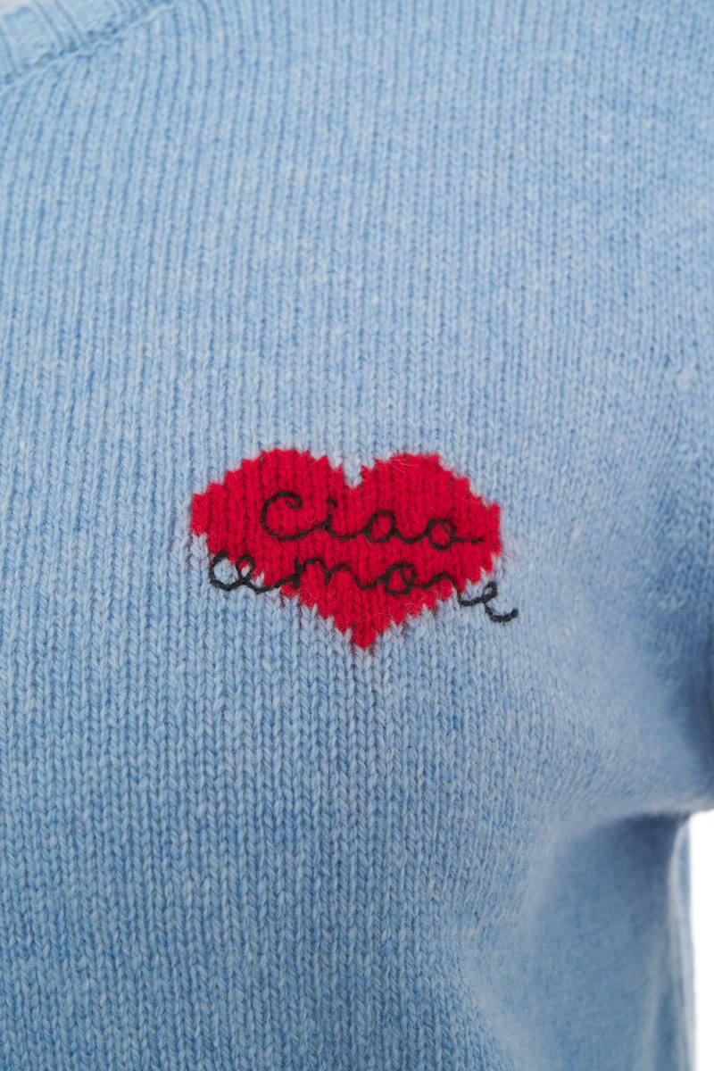 Maglione con ricamo logo