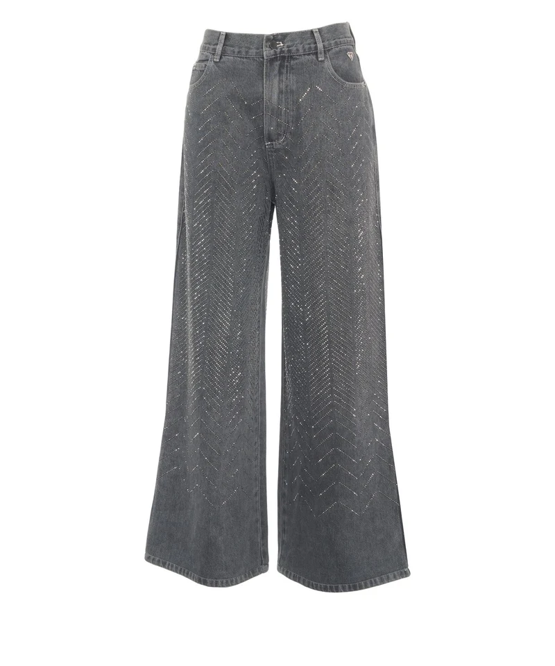 Jeans con applicazioni di strass