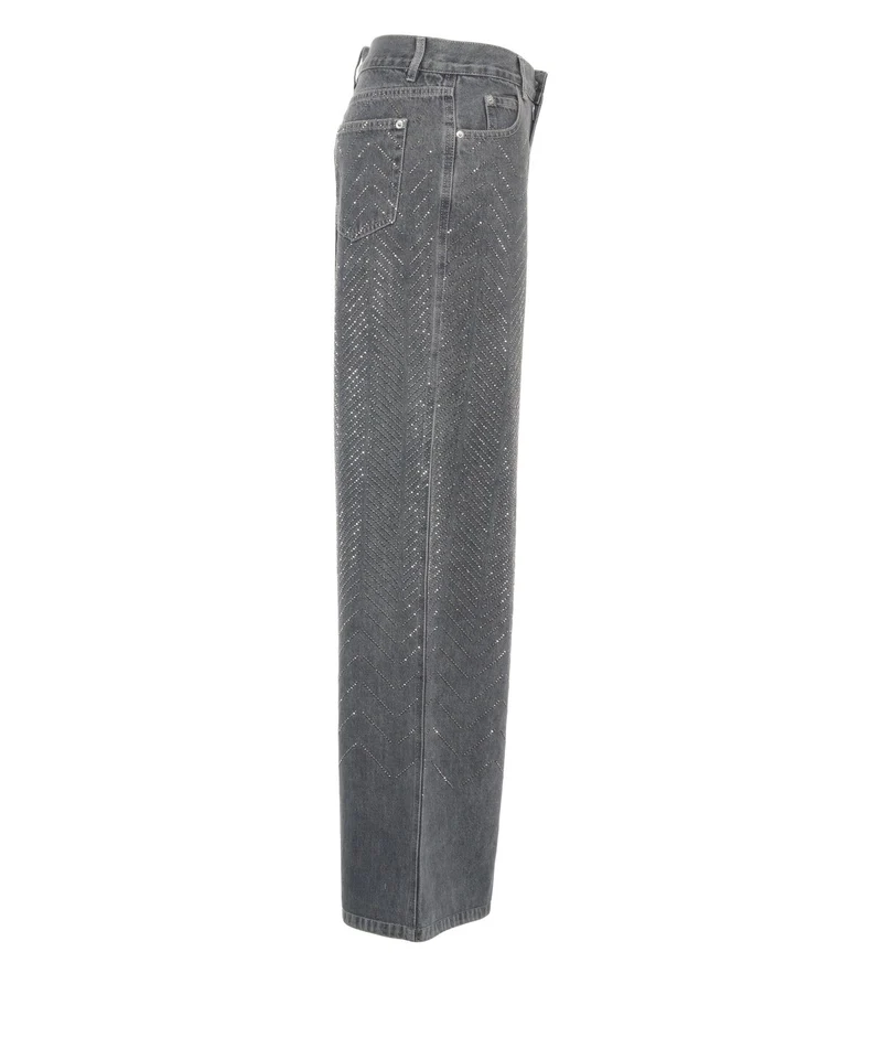 Jeans con applicazioni di strass