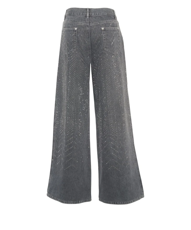Jeans con applicazioni di strass