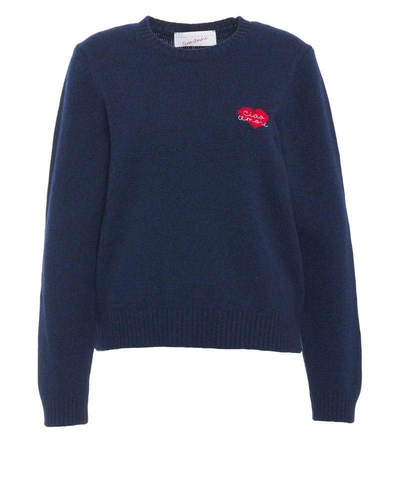 Maglione con ricamo logo