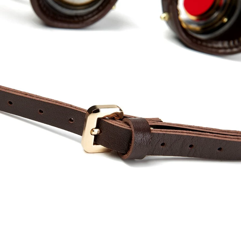 Unisex Steampunk-Brille mit roten Gläsern