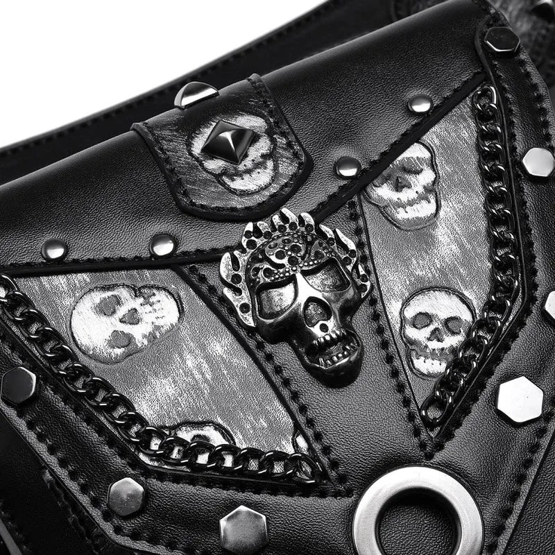 Unisex Punk Totenkopf-Ketten-Bauchtasche