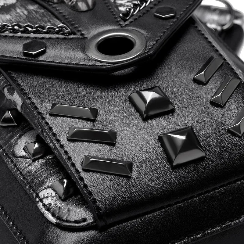 Unisex Punk Totenkopf-Ketten-Bauchtasche