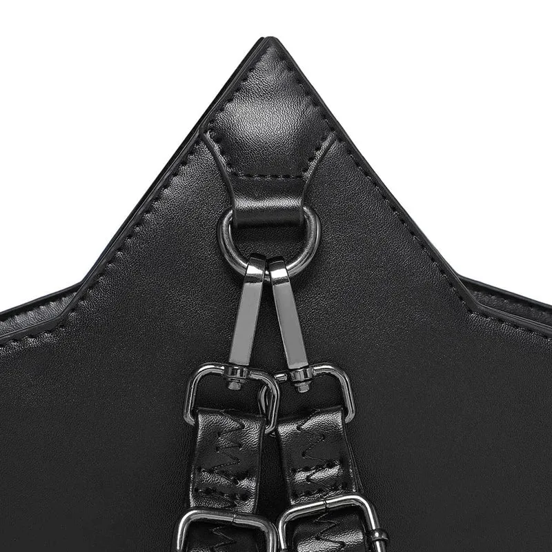 Gothic-Tasche für Damen mit Totenkopf, Nieten und Pentagramm