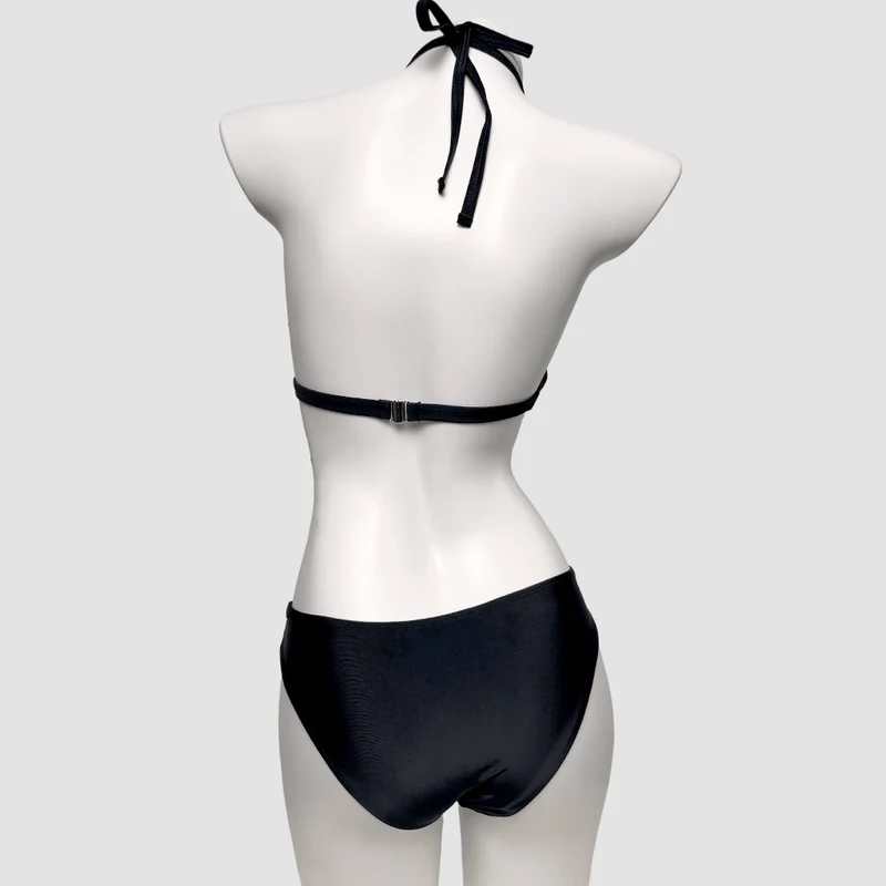 Zweiteiliger Grunge-Bikini mit Neckholder und Cut-outs für Damen