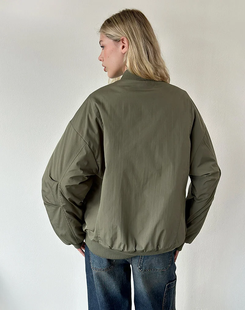 Najora Puffy Bomberjacke in Dunkelgrün