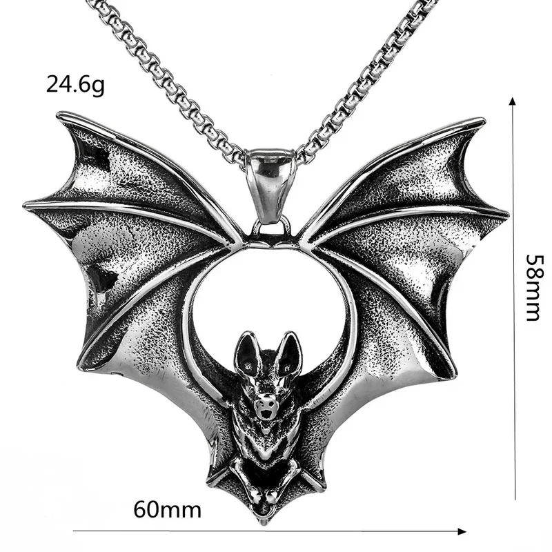 Gothic-Fledermaus-Halskette für Herren