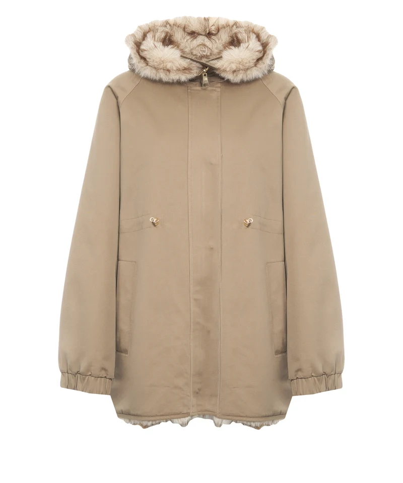Parka con bordo in pelliccia staccabile