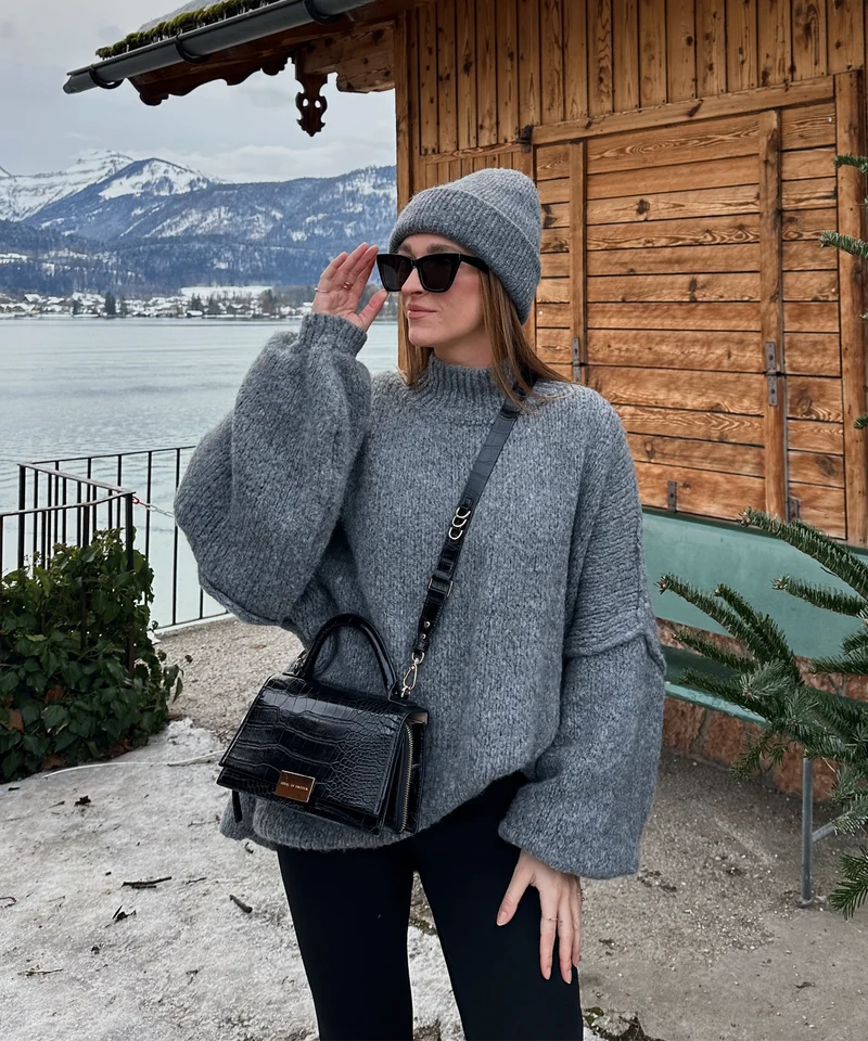 Oversize Pullover Nata Dunkelgrau