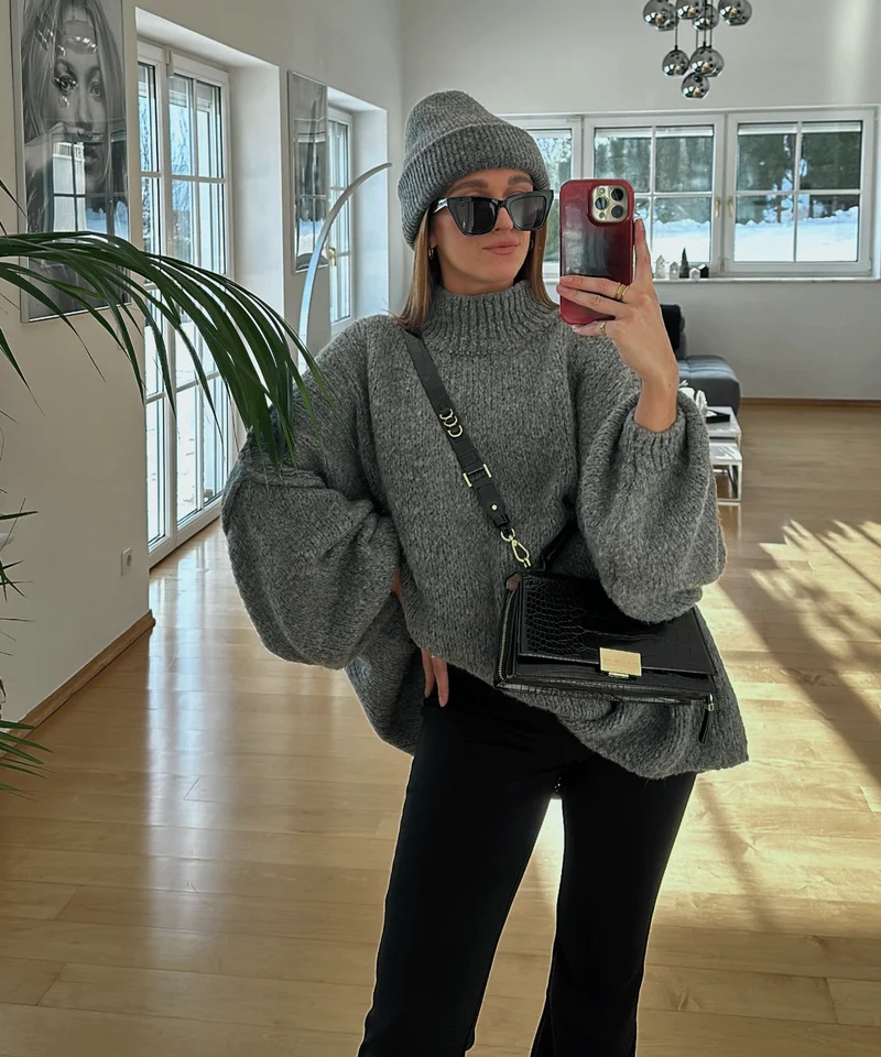 Oversize Pullover Nata Dunkelgrau