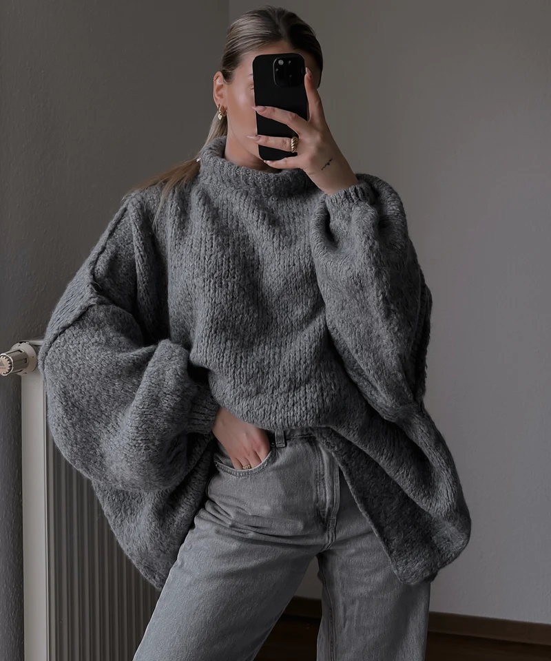 Oversize Pullover Nata Dunkelgrau