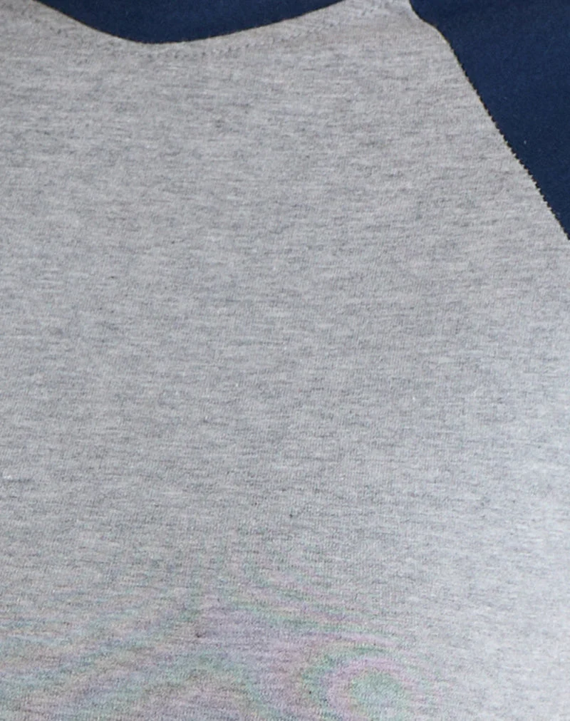 Agneta T-Shirt in Grau meliert und Marineblau