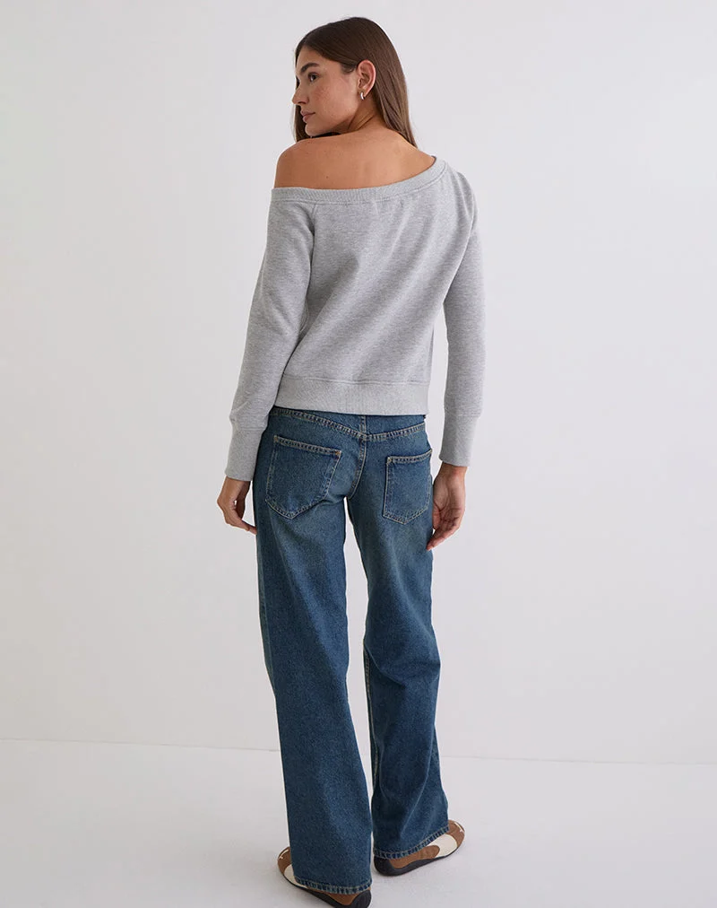 Toria Sweatshirt in Grau meliert
