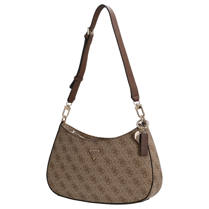 Guess Noelle II Top Zip - Bolso de hombro 28 cm (latte logo/brown)