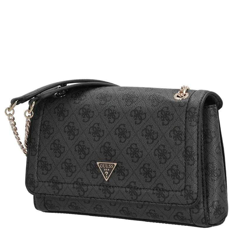 Guess Noelle II Convertible Xbody Flap - Bolso bandolera 24 cm (coal logo)