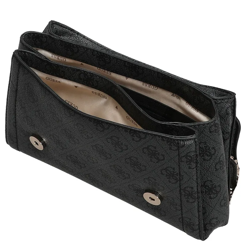 Guess Noelle II Convertible Xbody Flap - Bolso bandolera 24 cm (coal logo)