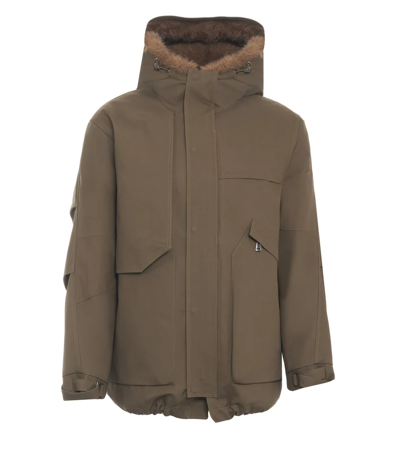 Parka con cappuccio in pelliccia