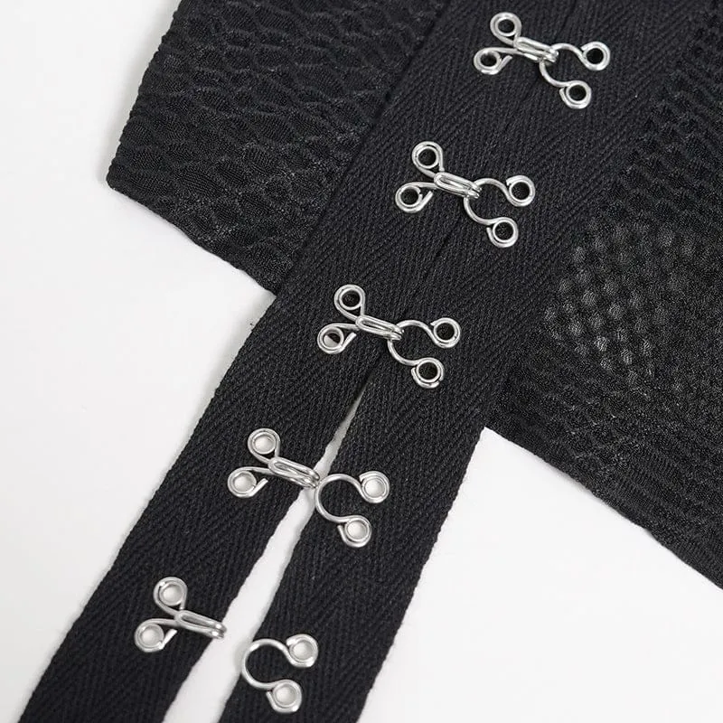 Punk-Bustier für Damen mit Schnürung, Trägern und Ketten