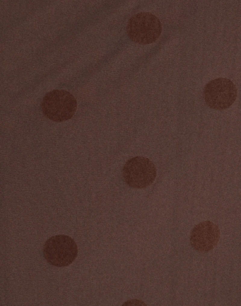 Rosaga Maxikleid in Big Polka Flock Braun