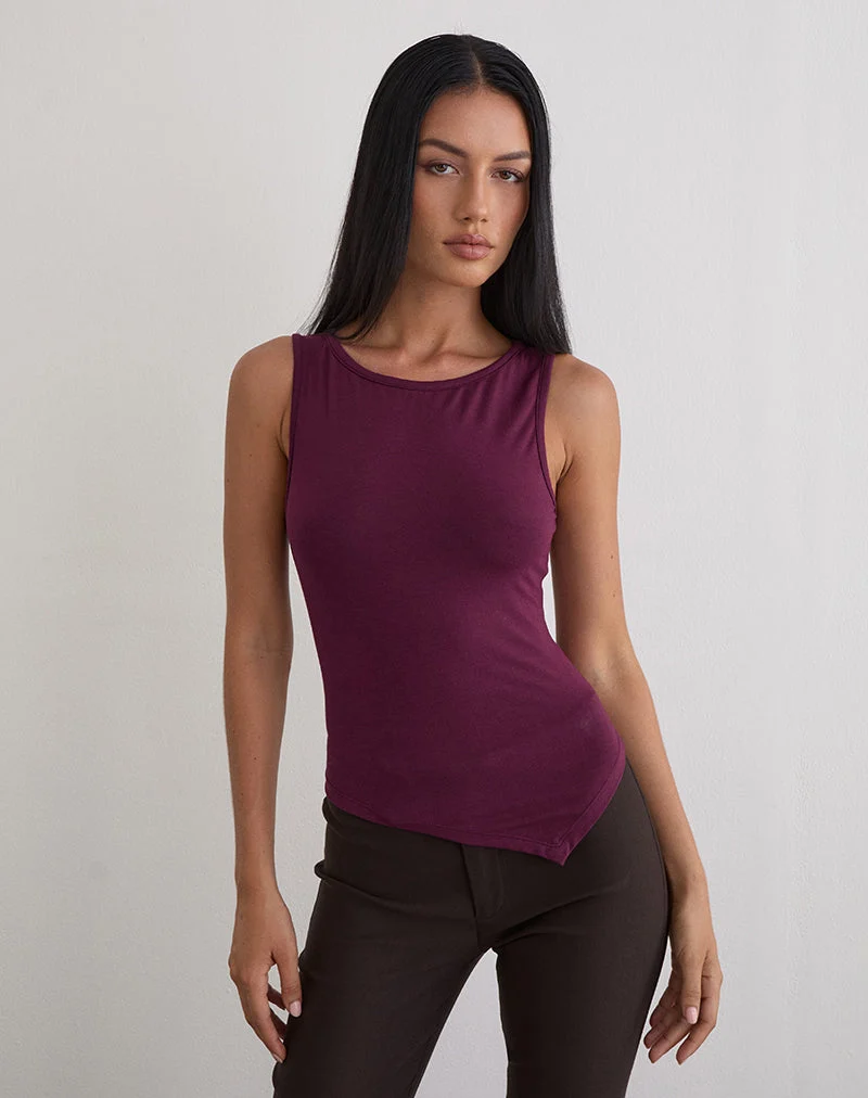 Ymir Vest Top aus Rayon Jersey Deep Purple